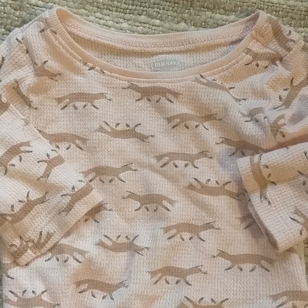 Pale pink Long sleeve onsie with fox pattern